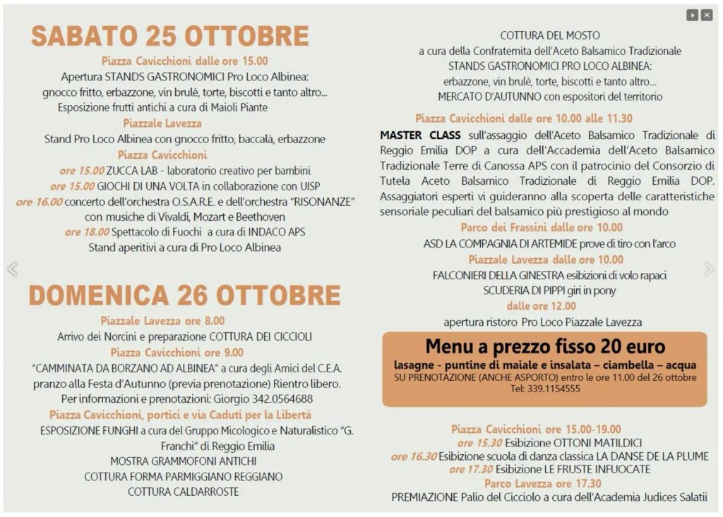 orchestra osare ad Albinea ciccioli balsamici