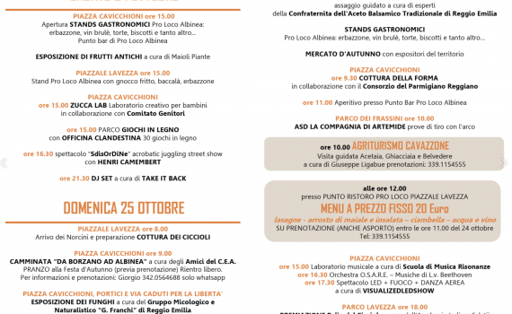 programma ciccioli balsamici 2026